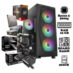 Torre Pc Gamer Ryzen 5 5600g, 16gb Ram, Disco Ssd 500 Gb