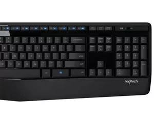 Kit de teclado y mouse inalámbrico Logitech MK345 Español Latinoamérica de color negro