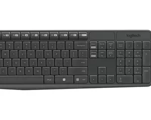 Kit de teclado y mouse inalámbrico Logitech MK235 Español de color negro